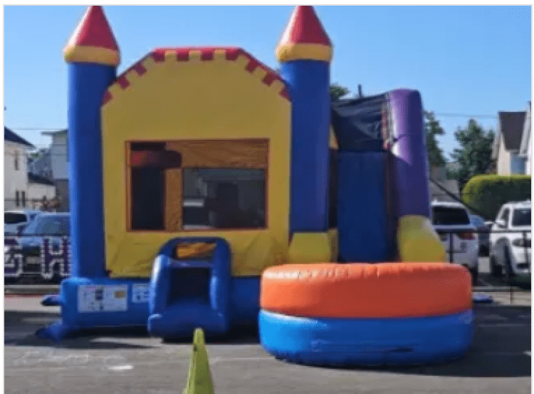 Yellow Slide Castle Combo Wet or Dry
